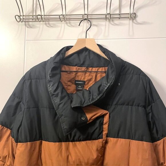 Summersalt Colorblock Eco Puffer Jacket Coat Size Medium Brown Black - Picture 4 of 16